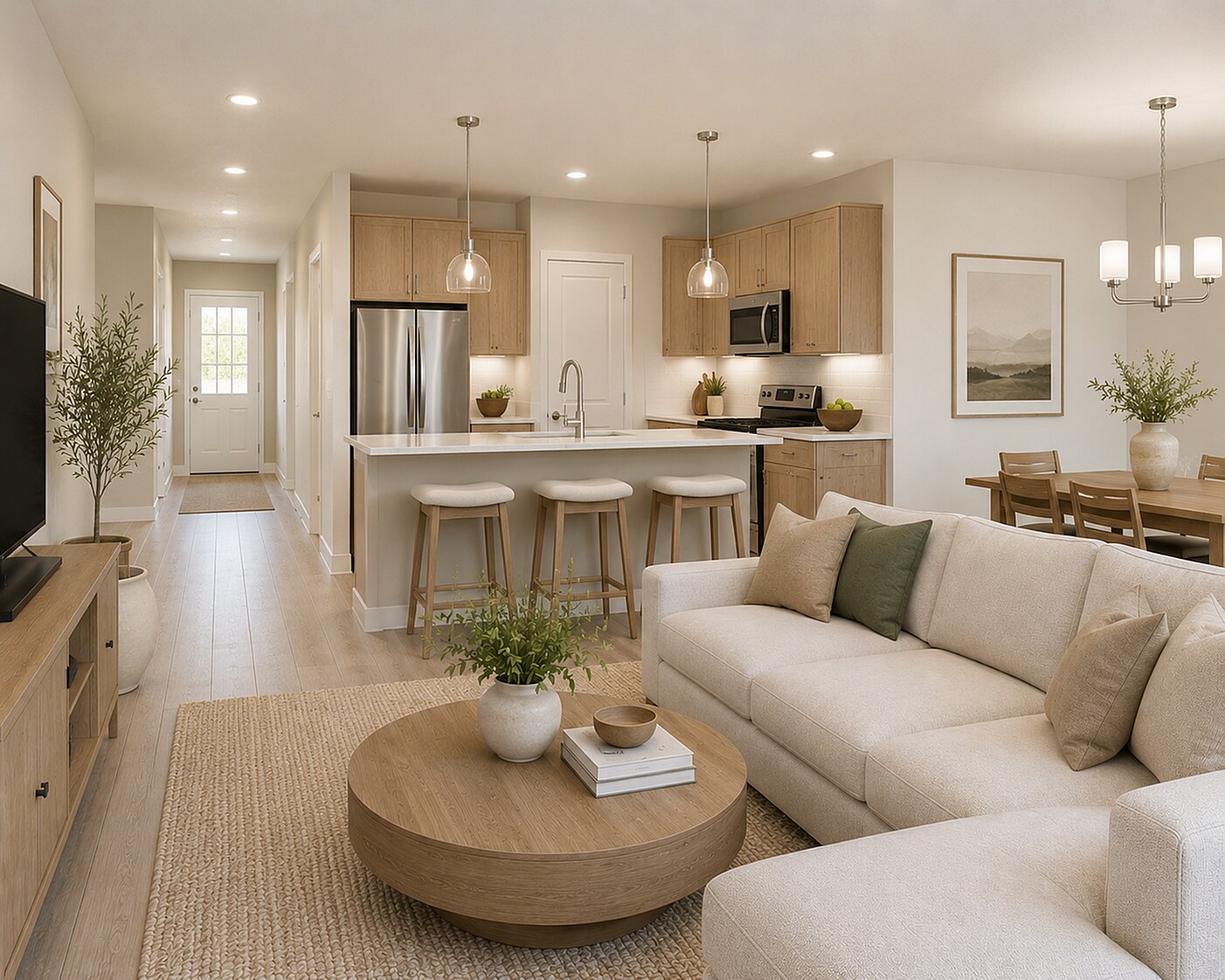 ridgewater townhomes living and dining space