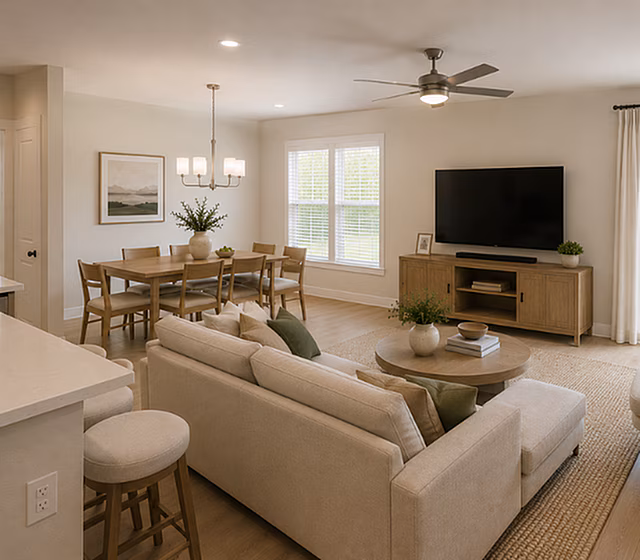 ridgewater townhomes living room and dining room